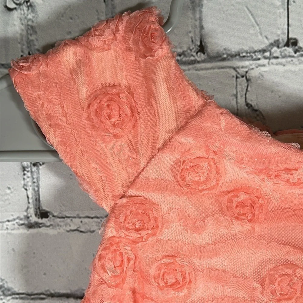 Cherokee Girls Tulle tutu floral Dress Size Medium Peach/Coral NEW - Picture 15 of 15